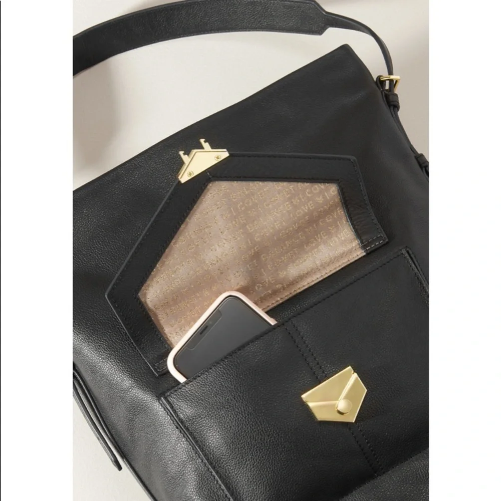 Stella & Dot | Black Leather Covet Bucket Bag - Picture 6 of 12
